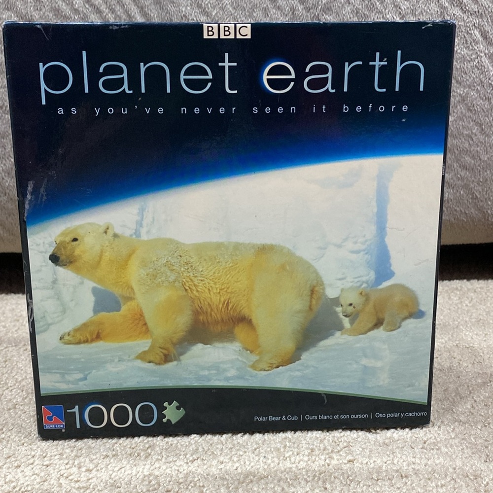New Sealed BBC Planet Earth Polar Bear & Cub 1000 Piece Puzzle 2007 Collection !